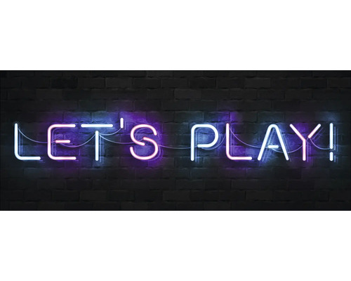 Tablou sticlă Neon Let's Play 80x30 cm