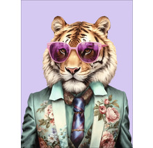 Tablou sticlă Tiger With Glasses 60x80 cm