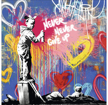 Tablou canvas Graffiti Never Give Up 27x27 cm