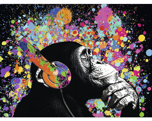 Tablou canvas Animals With Headphones 77x57 cm
