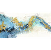 Tablou canvas Green And Gold Wave 100x50 cm