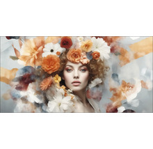 Tablou canvas Flowers On Her Head 100x50 cm