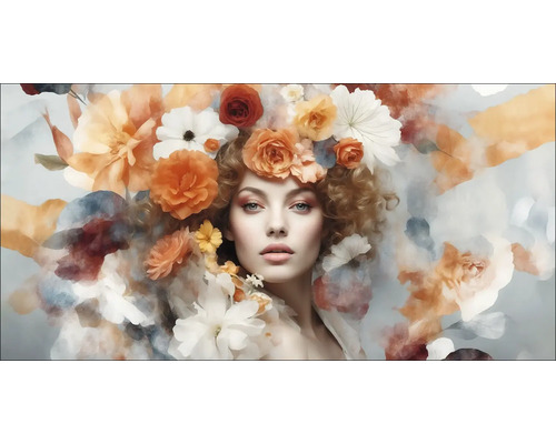 Tablou canvas Flowers On Her Head 100x50 cm