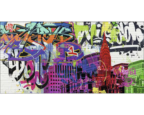 水彩画　innertrip  20  F8号 Tablou canvas Pure Living Graffiti New York 100x50 cm | HORNBACH
