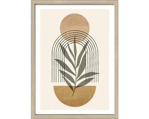 Tablou înrămat Abstract Shapes And Leaves II 53x73 cm