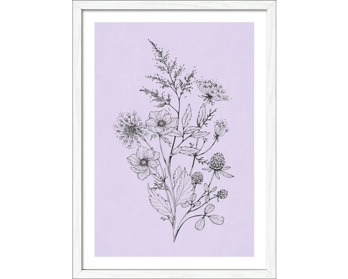 Tablou înrămat Flowers On Purple Color 53x73 cm