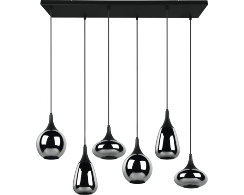 Lumină suspendată cu șase becuri în design picătură