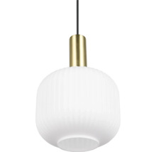 Lampa suspendată cu abajur din sticlă și pandantiv