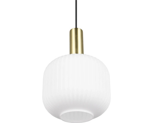 Lampa suspendată cu abajur din sticlă și pandantiv