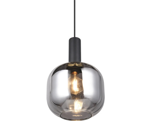 Lampa suspendată cu abajur transparent din sticlă și bec