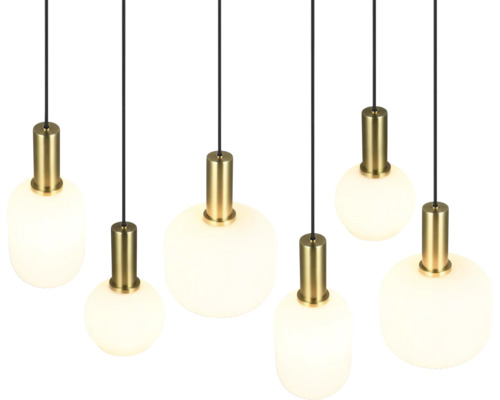 Mai multe lămpi suspendate cu abajururi rotunde