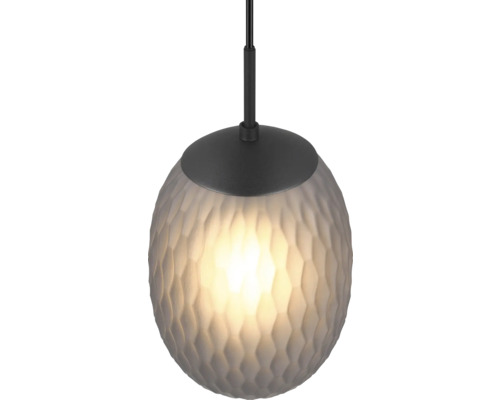 Lustr cu abajur din sticlă cu model