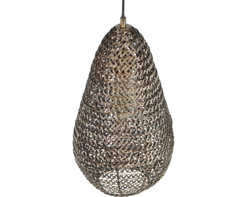 Lampa suspendată din plasă metalică în formă de picătură