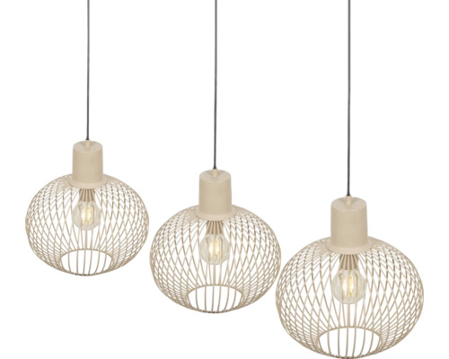 Trei lămpi suspendate cu abajur din sârmă