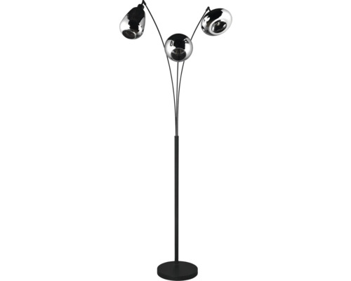 Lampă de podea cu trei becuri și cadru metalic