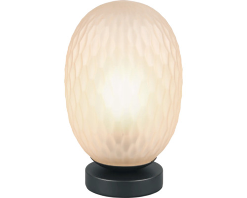 Lampă de masă decorativă cu abajur rotund și bază închisă la culoare