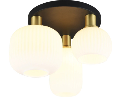 Lumină de plafon cu trei globuri de sticlă