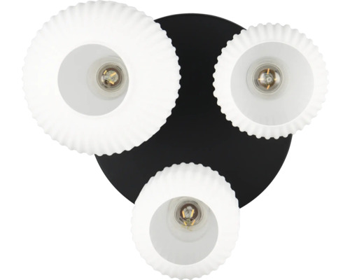 Plafonieră cu trei lămpi și abajururi