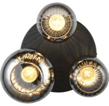 Lumină de plafon cu trei abajururi rotunde din sticlă