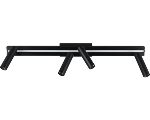 Plafonieră LED neagră cu cinci spoturi