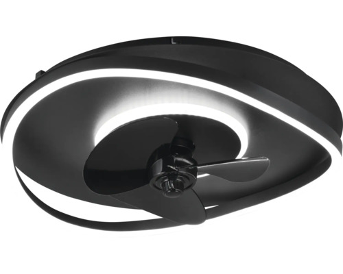 Ventilator de tavan negru cu iluminare LED