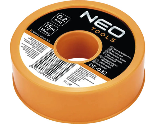 Bandă teflon etanșare țevi NeoTools lungime 19mmx0,2mmx15m Bandă de etanșare țevi Neo Tools, 0.2 mm x 15 m x 19 mm