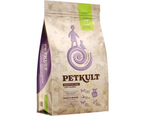 Hrană uscată pentru câini Petkult Sensitive Low Calories Adult & Senior Talie Mică cu miel și orez 12 kg