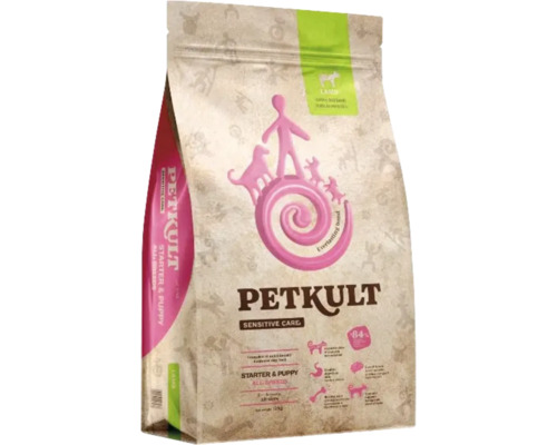 Hrană uscată pentru câini Petkult Sensitive Starter & Puppy cu miel și Orez 12 kg