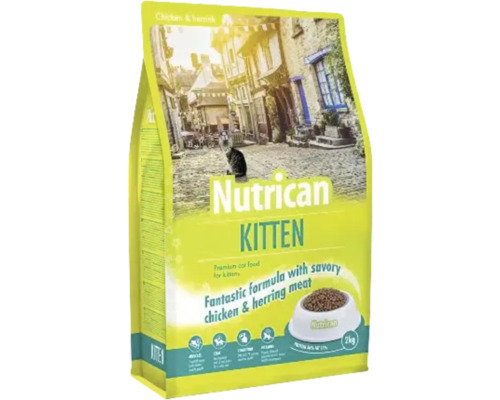 Hrană uscată pentru pisici Nutrican Cat Kitten cu pui și hering 2 kg Hrană uscată pentru pisici Nutrican Cat Kitten cu pui și hering 2 kg