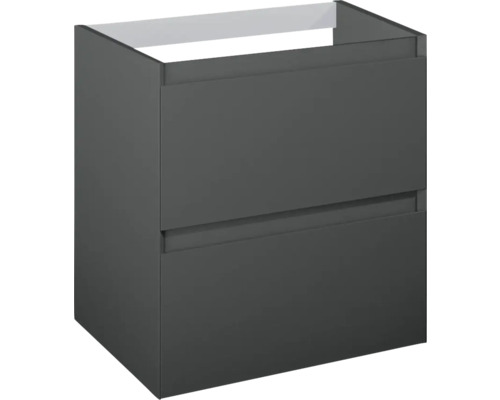 Dulap bază lavoar baie suspendat Jungborn DECEM 60 cm MDF antracit mat 2 sertare Dulap de bază pentru lavoar cu două sertare