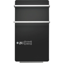 Radiator negru pentru prosoape cu comenzi digitale și suport pentru prosoape