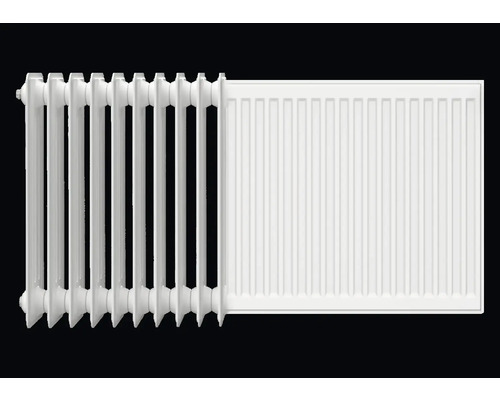 Radiator din oțel cu nervuri și suprafață netedă