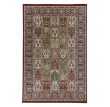 Covor dreptunghiular cu model oriental și bordură