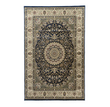 Covor oriental albastru cu model floral