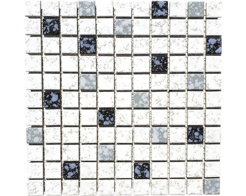 Mozaic piscină Quadrat alb albastru 30,5cmx30,5cm