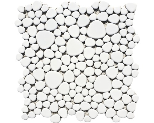 Mozaic piscină ceramic XKM 100N tip pietre alb uni 27,5x27,5 cm