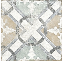 Placă decorativă de podea cu motive geometrice și florale