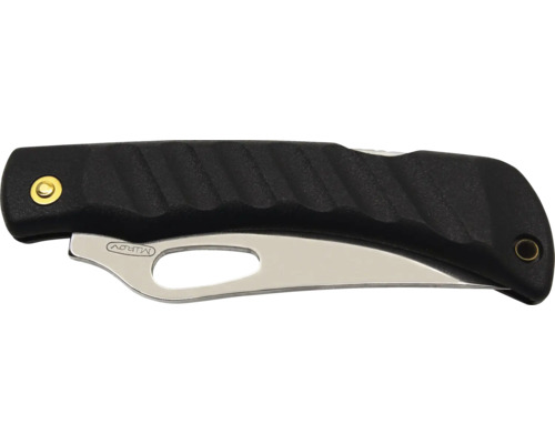 Cuțit cu o singură mână, cu mâner negru și lamă argintie