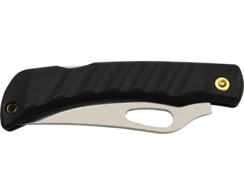 Cuțit de buzunar cu mâner negru și lamă argintie