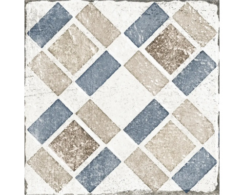 Model de faianță cu motiv geometric în formă de romb