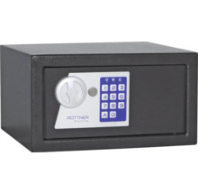 Seif gri cu cod numeric și buton rotativ