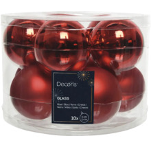 Set de zece globuri de Crăciun din sticlă, diametru de șase centimetri