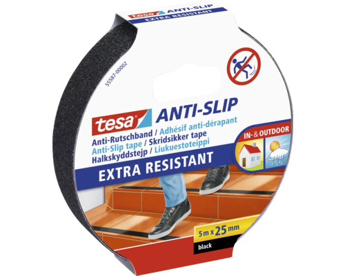 Bandă antiderapantă Tesa, extra puternică, 5 metri pe 25 milimetri