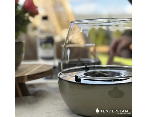 Șemineu de masă Tenderflame cu suprastructură din sticlă