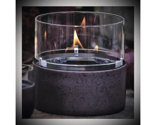 Șemineu de masă cu cilindru de sticlă