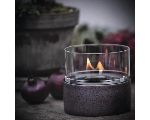 Șemineu de masă cu capac din sticlă pentru interior