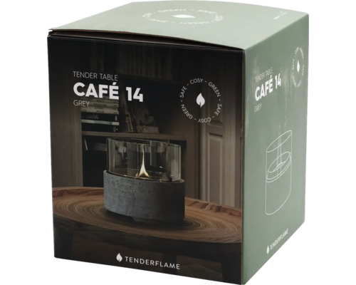 Focar de masă Tenderflame Café 14 în ambalaj gri