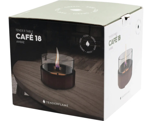 Ambalajul unei lămpi de masă Tenderflame Café 18 Ambre