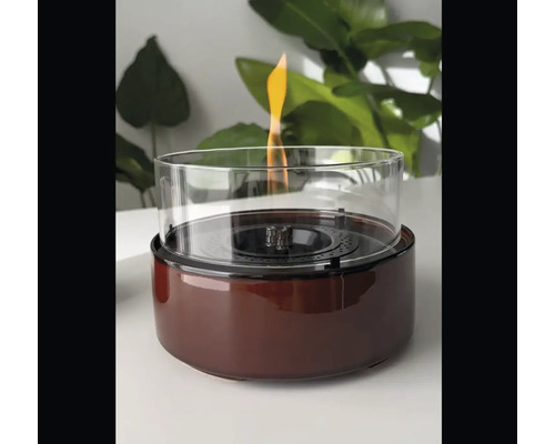 Foc decorativ cu etanol pentru interior cu cilindru de sticlă