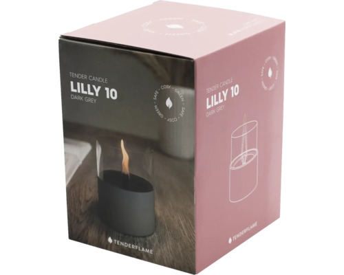 Tenderflame Lilly 10 arzător decorativ gri închis în ambalaj